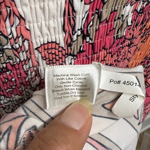 Boston Proper Size XL Pink and Orange Floral Maxi Dress - Picture 6 of 8